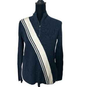 Anthropologie Sweaty Betty London zip-neck merino wool sweater Sz L